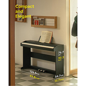 Donner DDP 95 88 Key Weighted Hammer Upright Digital Piano, Black